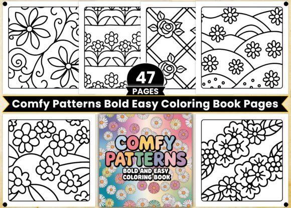 Comfy Patterns Bold Easy Coloring Pages
