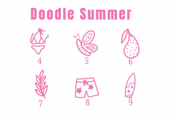 Doodle Summer Font PNG with transparent background - Preview 3