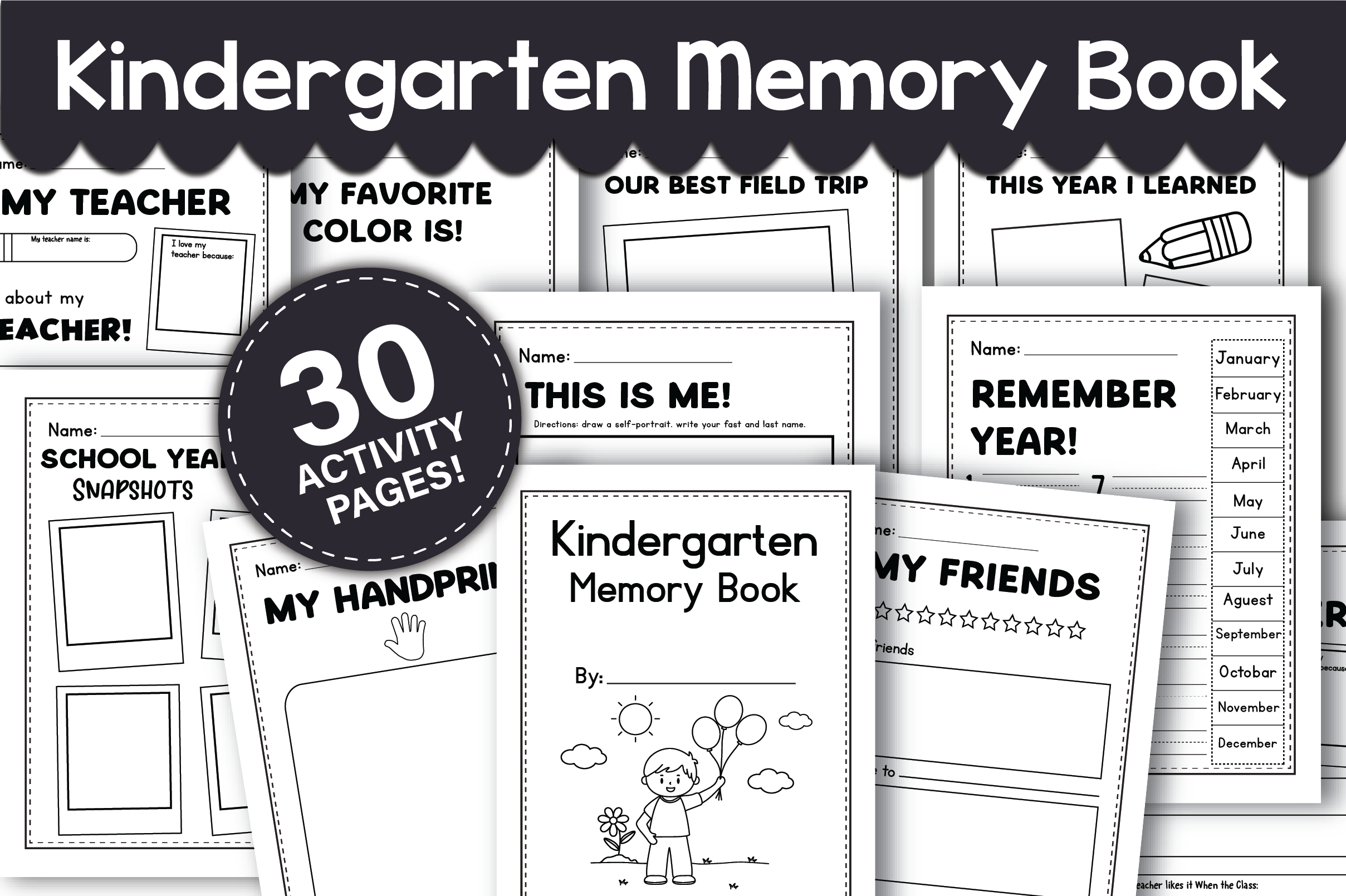 End of Year Memory Book for Kindergarten