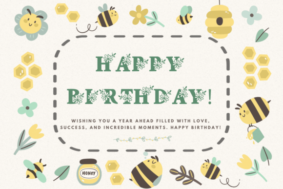 Flower and Bee Font - Preview 4