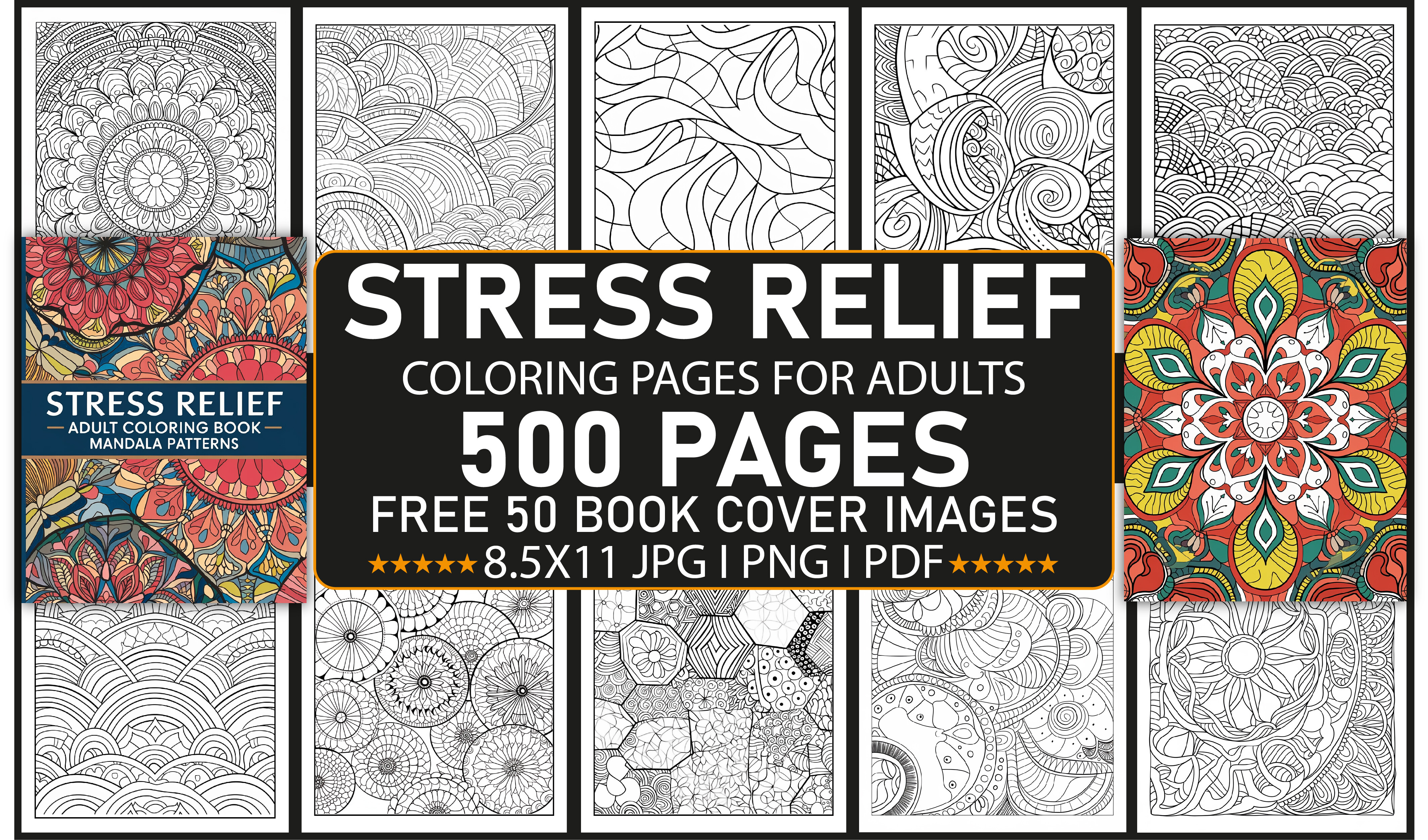 Stress Relief Mandala Patterns - KDP