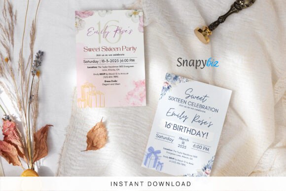 Sweet 16 Birthday Invitation Template