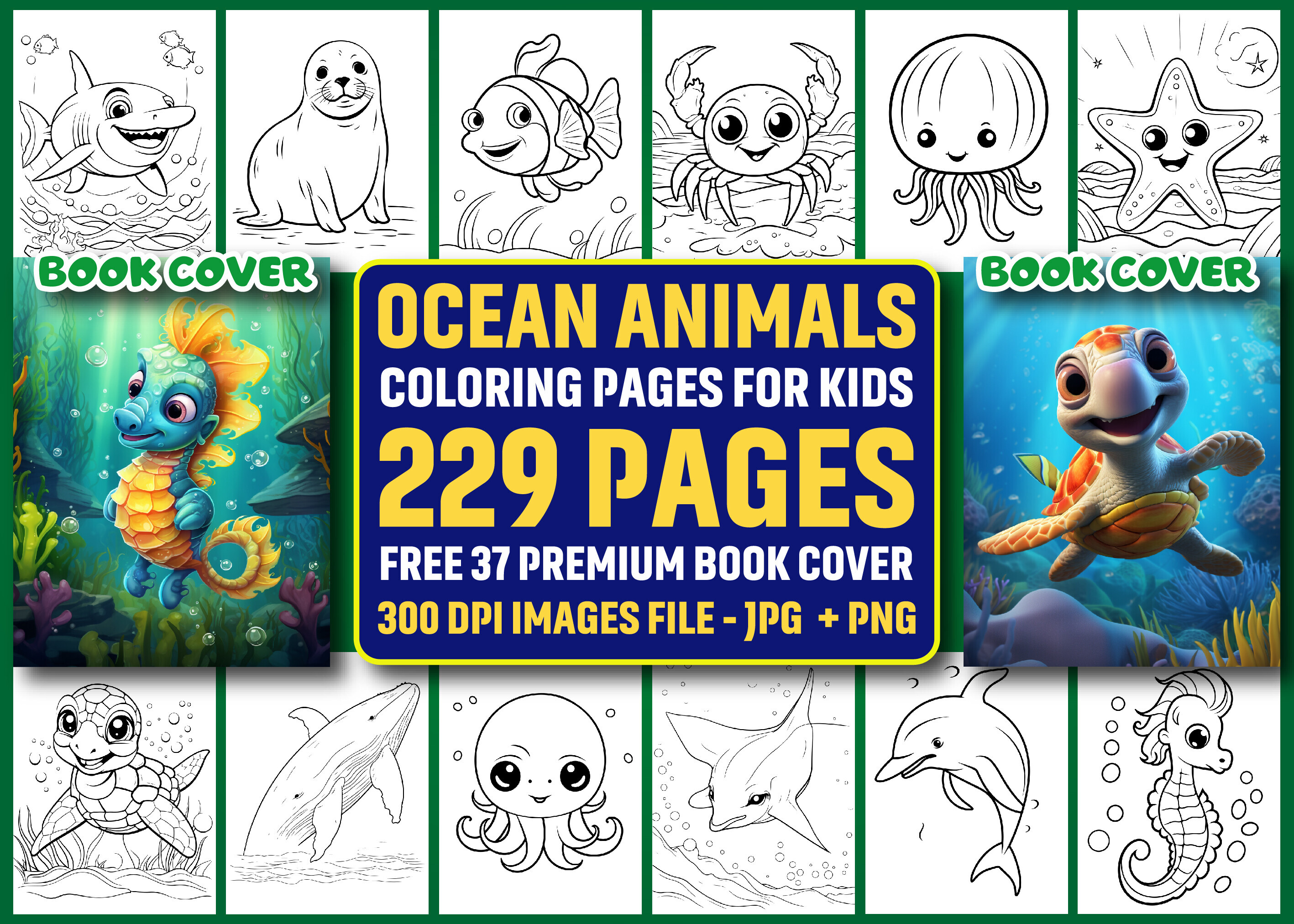 229 Ocean Animals Coloring Pages KDP