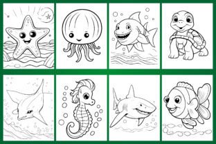 229 Ocean Animals Coloring Pages KDP Graphic by GoLdeN ArT · Creative ...