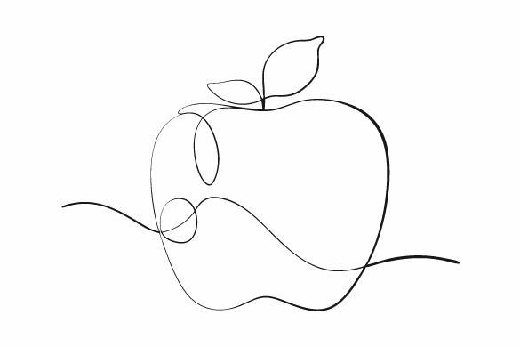 Apple Line Art Illustration Graphic by Digital Print & Cut · Creative ...