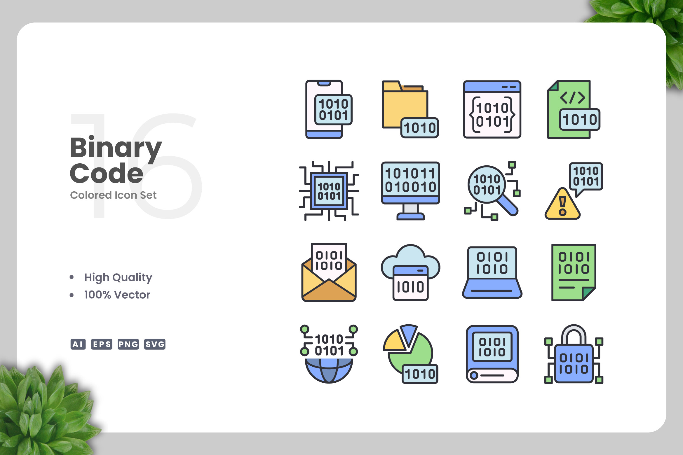 Binary Code Color Icons Graphic by upnowgraphic · Creative Fabrica