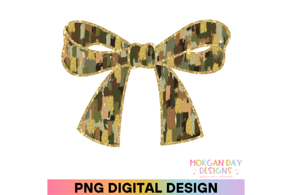 Camo Brushstroke Bow PNG Graphic by Morgan Day Designs · Creative Fabrica