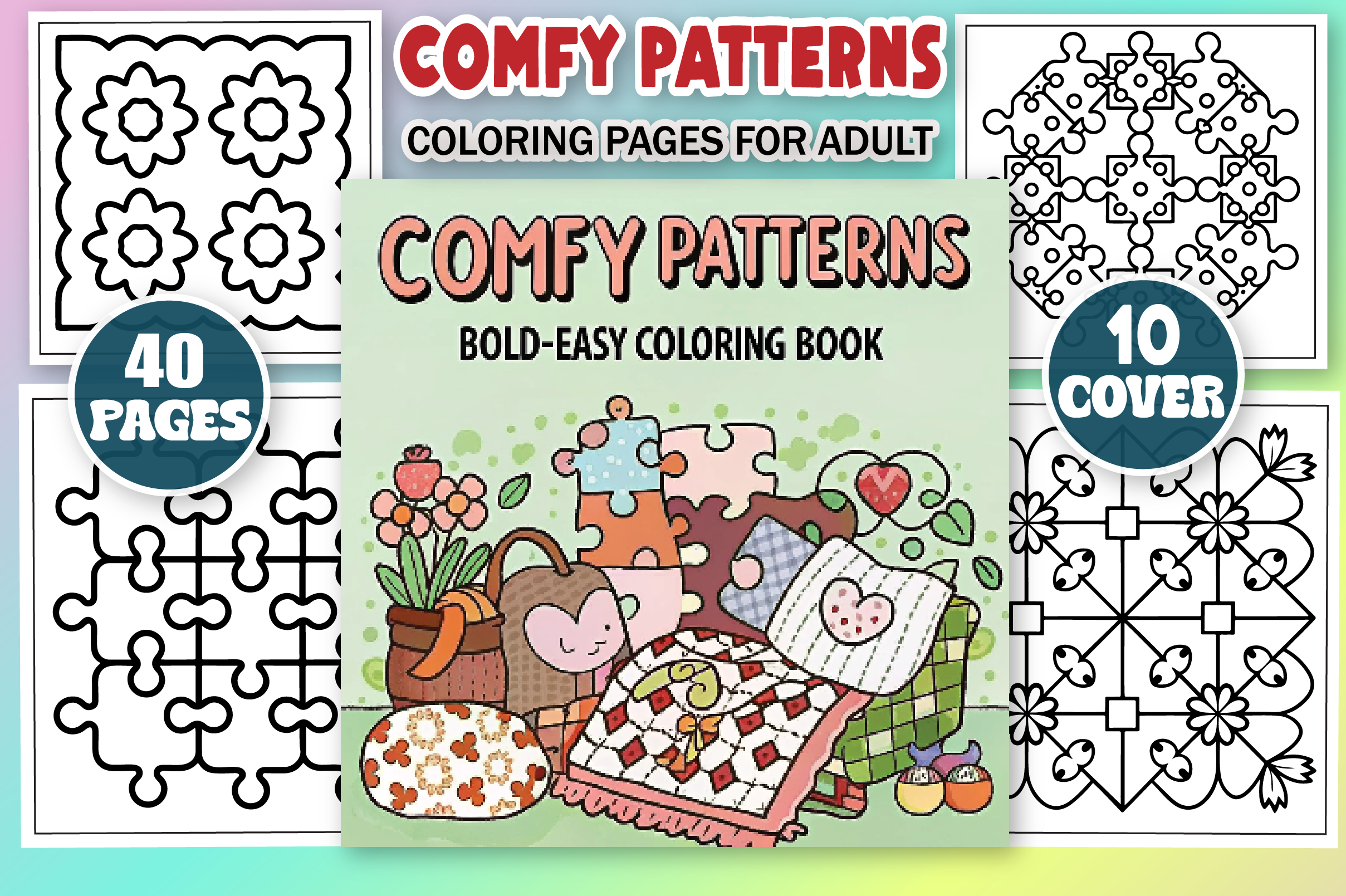 Comfy Patterns Bold & Easy Coloring Book