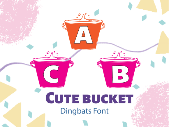 Cute Bucket Font PNG with transparent background - Preview 1
