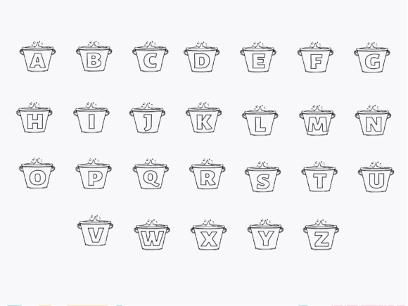 Cute Bucket Font PNG with transparent background - Preview 2
