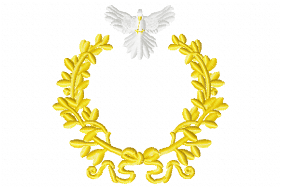 Dove Wreath Embroidery Design