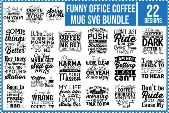 Funny Office Coffee Mug Free Svg Bundle Graphics