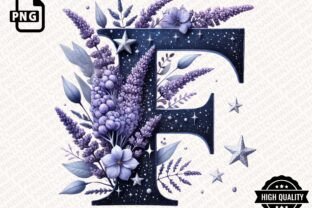 Galaxy Floral Alphabet Clipart PNG Graphic by Simo Creative Studio ...