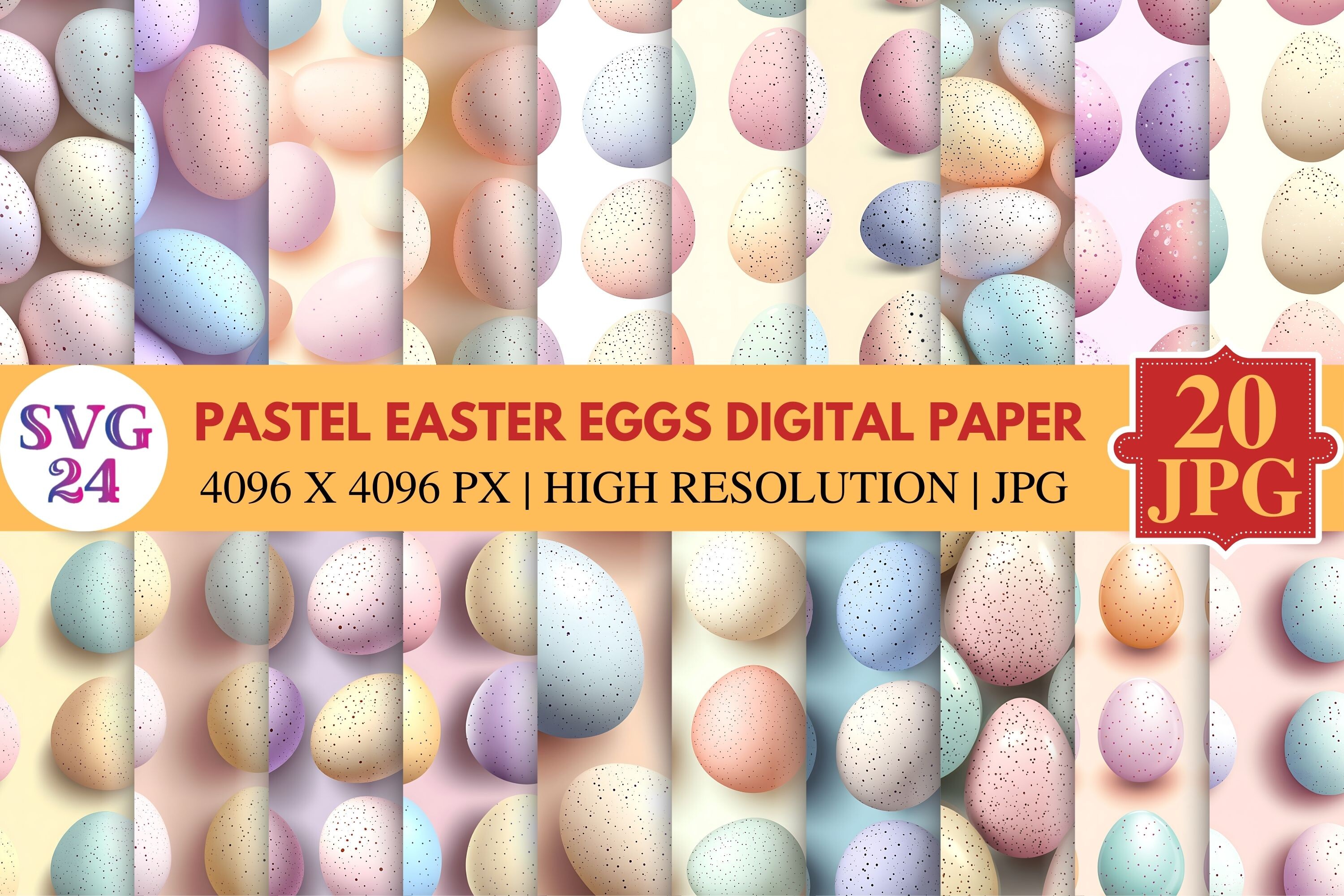 Pastel Easter Eggs Digital Paper Graphic by SVG24 · Creative Fabrica