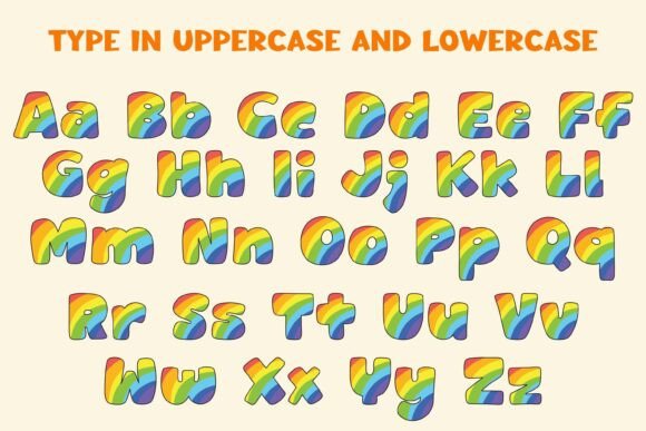 Saint Rainbow Font PNG with transparent background - Preview 1