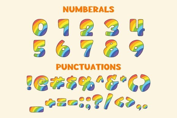 Saint Rainbow Font PNG with transparent background - Preview 2