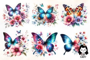 Spring Butterfly Flowers Clipart Bundle Graphic by Cat Lady · Creative ...