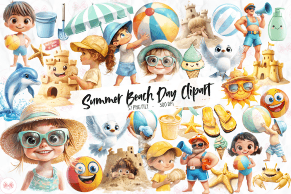 Summer Beach Day Clipart Graphic by Markicha Art · Creative Fabrica