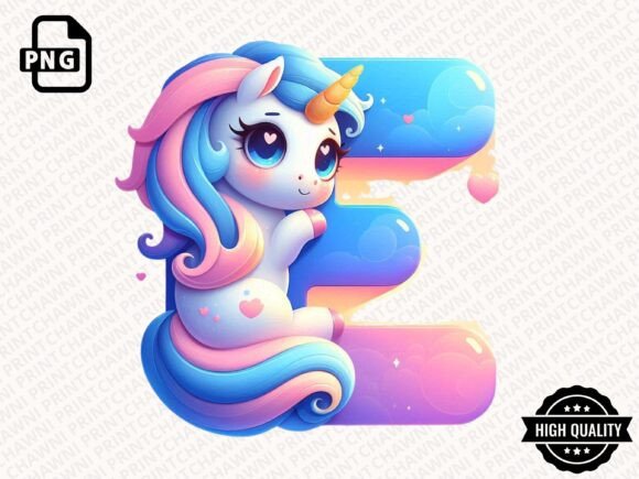 Unicorn Alphabet Clipart PNG Graphic by Simo Creative Studio · Creative ...