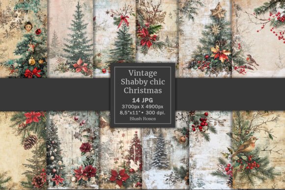 Vintage Shabby Chic Cozy Christmas Junk