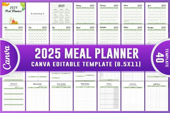 2025 Meal Planner Canva KDP Interiors