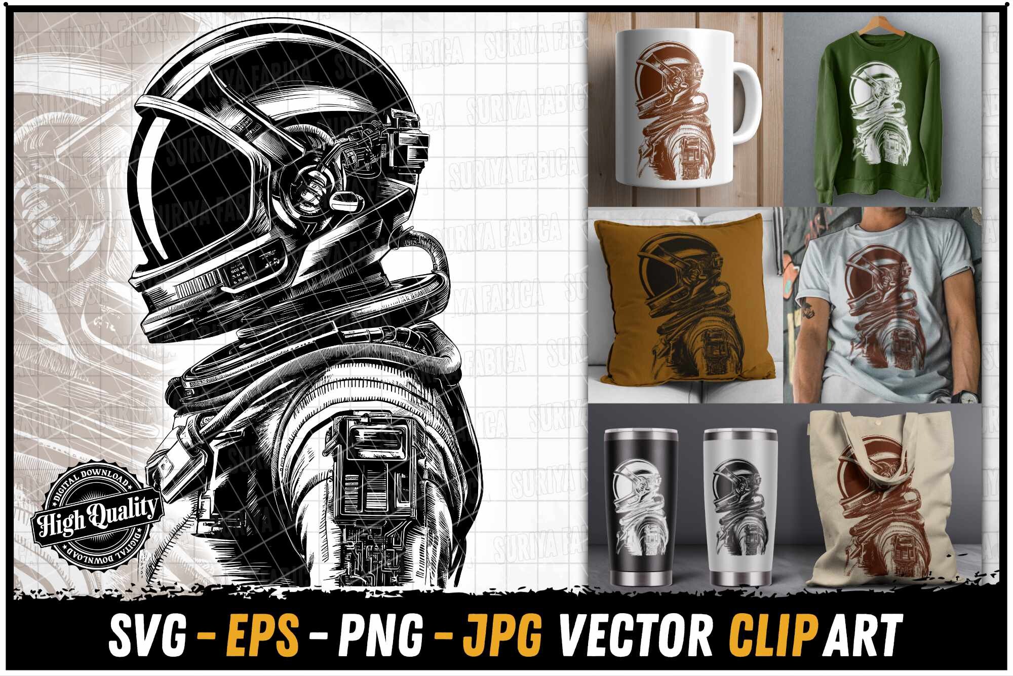 Astronaut Retro Space SVG