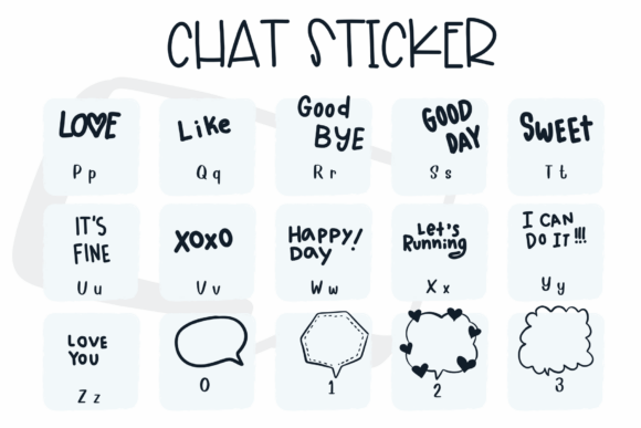 Chat Sticker Font - Preview 2