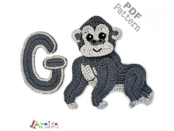 Crochet Animal Alphabet G Gorilla Patter