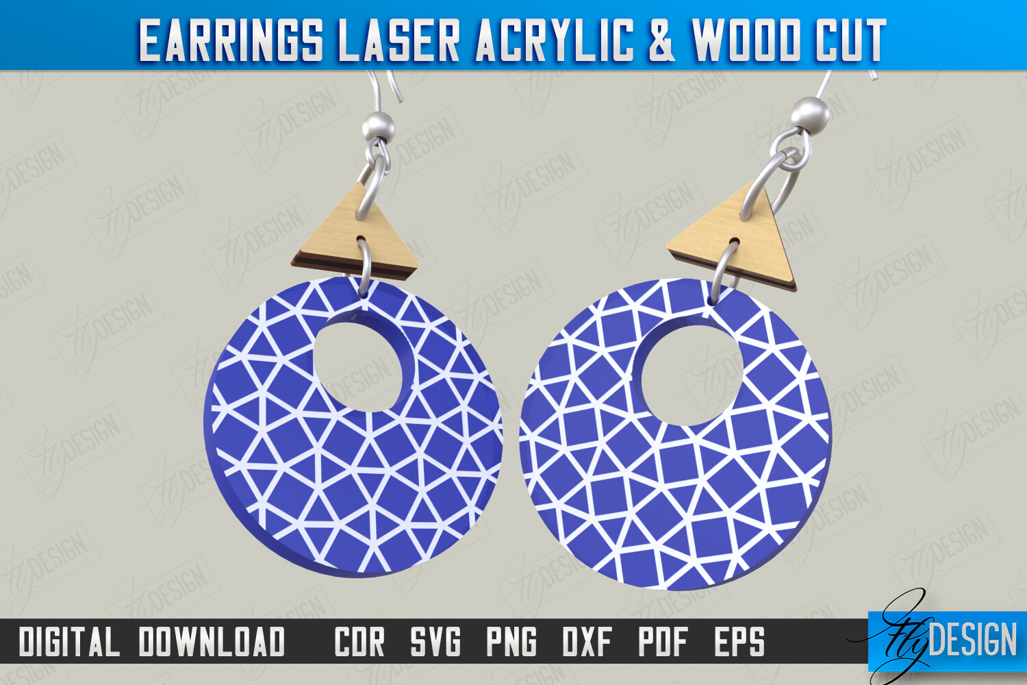 Earrings Design | Laser Acrylic & Wood C
