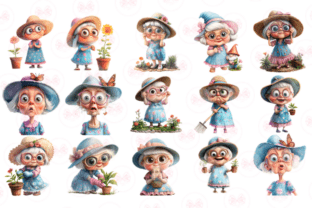 Funny Spring Grandma Clipart Graphic by Markicha Art · Creative Fabrica