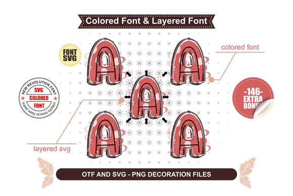 Love Batik Font PNG with transparent background - Preview 2
