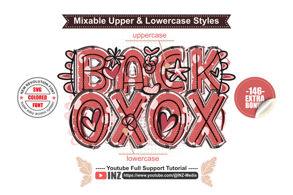 Love Batik Font PNG with transparent background - Preview 3
