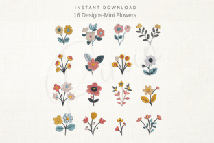 Mini Flower Set--Machine Embroidery · Creative Fabrica