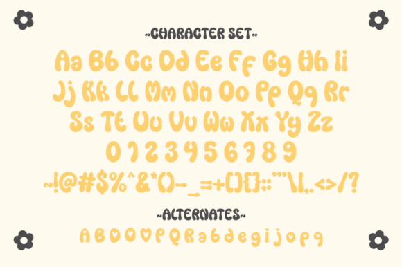 Puffy Bloom Font PNG with transparent background - Preview 1