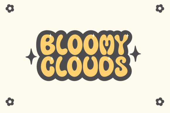 Puffy Bloom Font PNG with transparent background - Preview 3