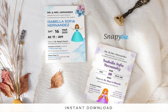 Quinceanera Party Invitation Template