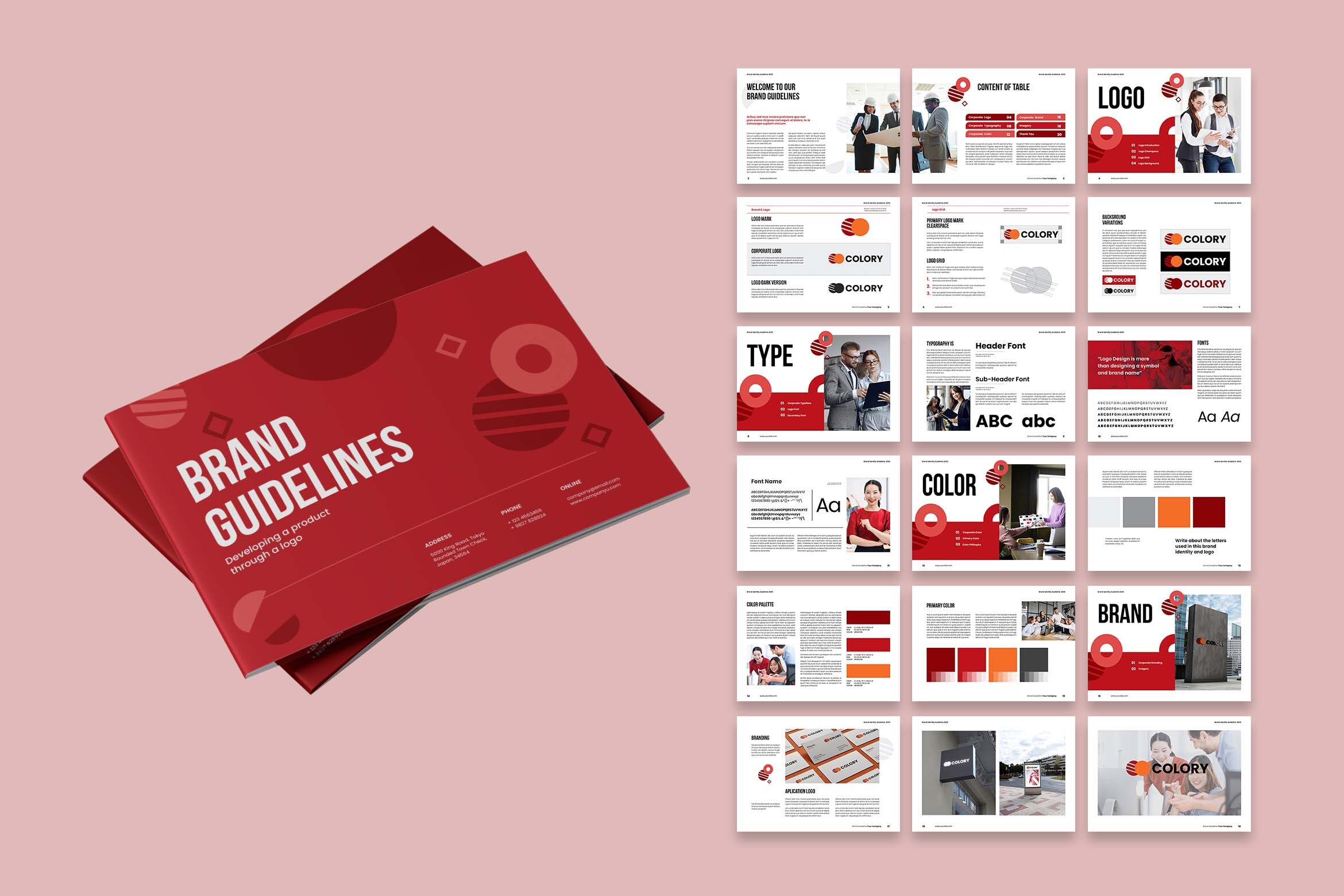 Red Landscape Brand Guidelines Graphic by uicreativenet · Creative Fabrica