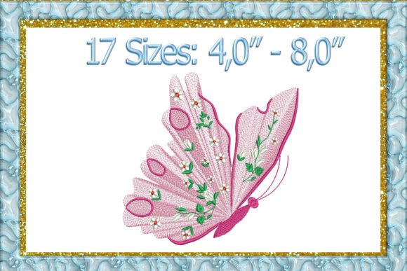 Rippled Butterfly Machine Embroidery
