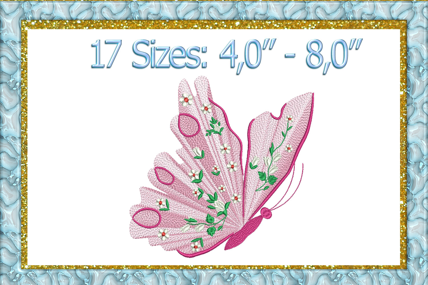 Rippled Butterfly Machine Embroidery