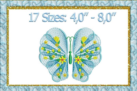 Rippled Butterfly Machine Embroidery