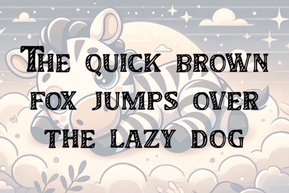 Sleepy Zebra Font PNG with transparent background - Preview 2