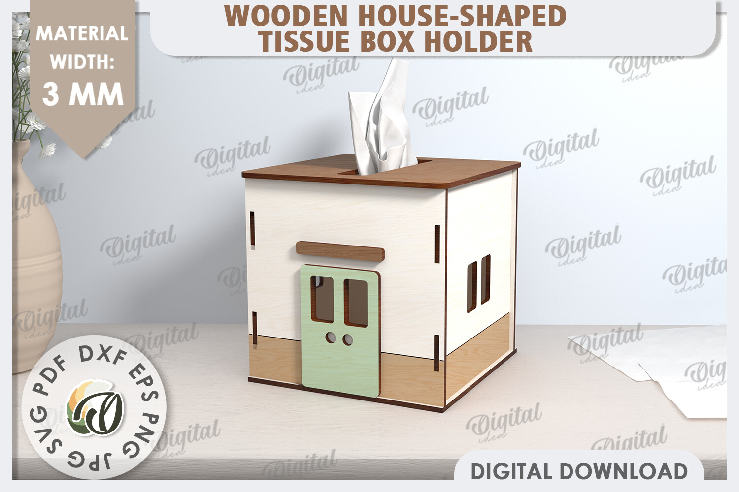 Tissue Box Svg File Tissue Box Laser Cut. Tissue Holder SVG · Creative Fabrica
