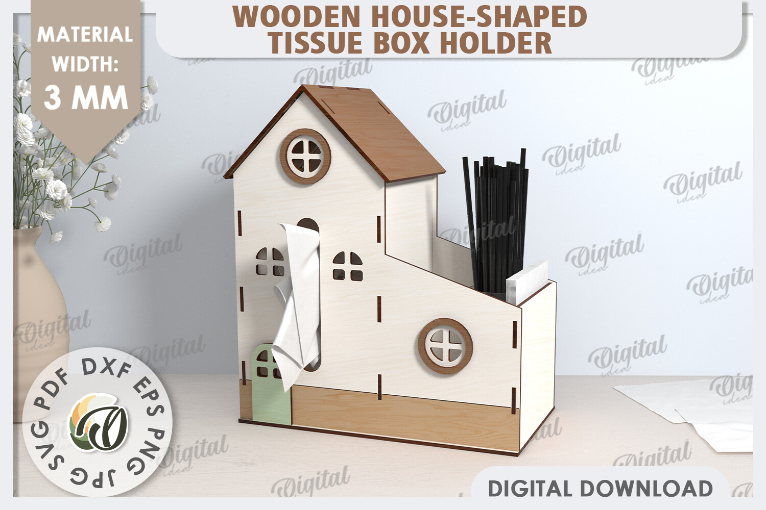 Tissue Box Svg File Tissue Box Laser Cut. Tissue Holder SVG · Creative Fabrica