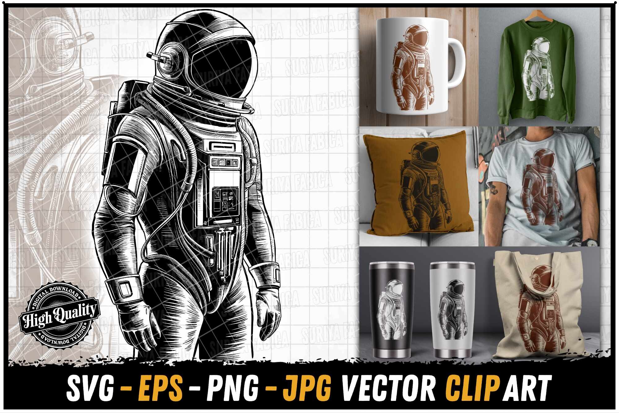 Vintage Space Man SVG