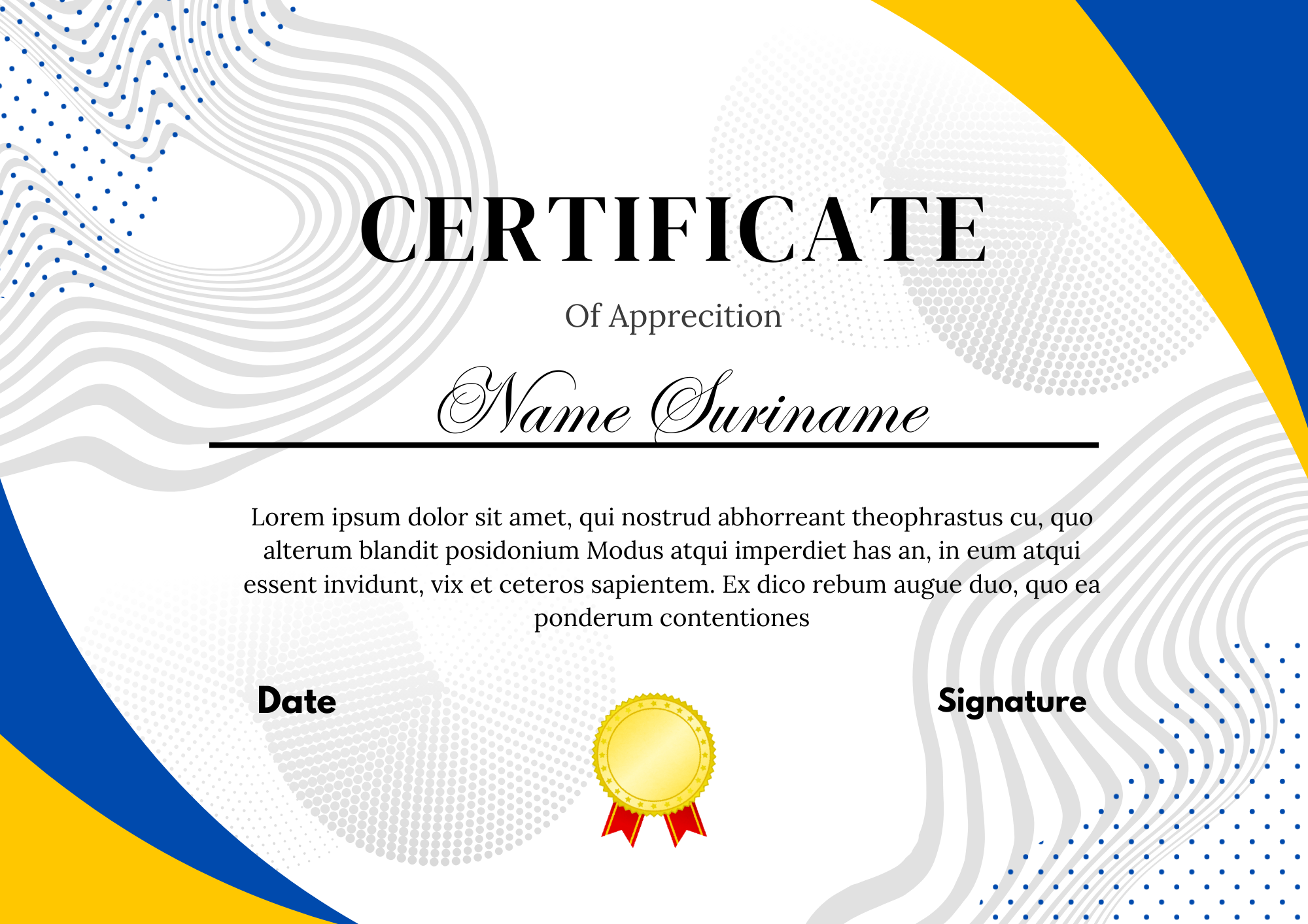 Certificate Template Blue and Red