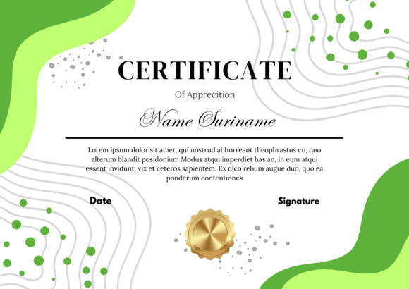 Certificate Template Green
