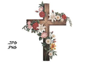 Cross and Flores Graphic by Joanna Redesiuk · Creative Fabrica