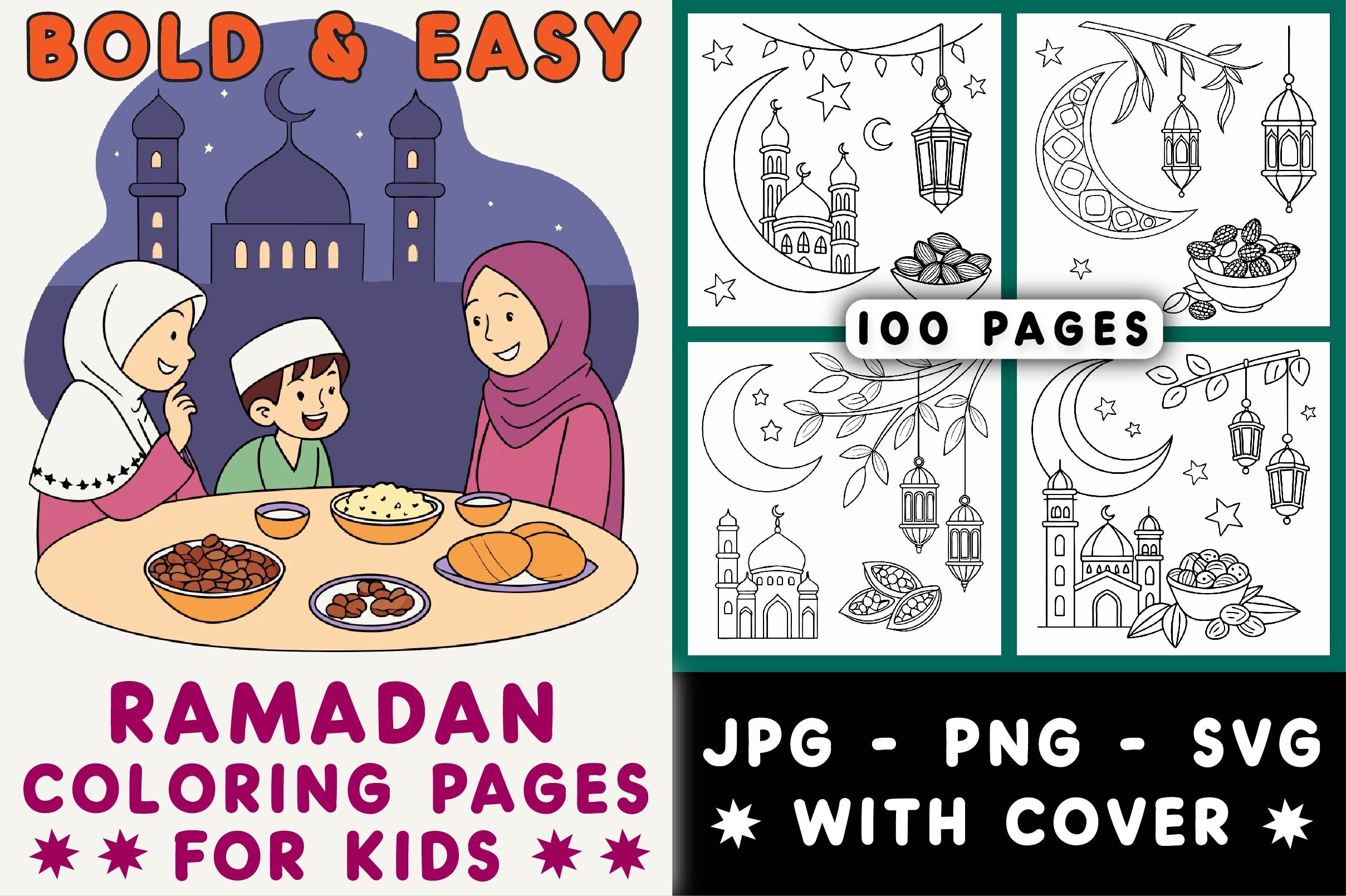 Bold and Easy Ramadan Coloring Pages