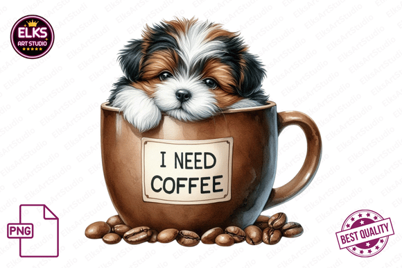 Dog and coffee clipart bundle SVG for Cricut dog mom tumbler and shirt designs