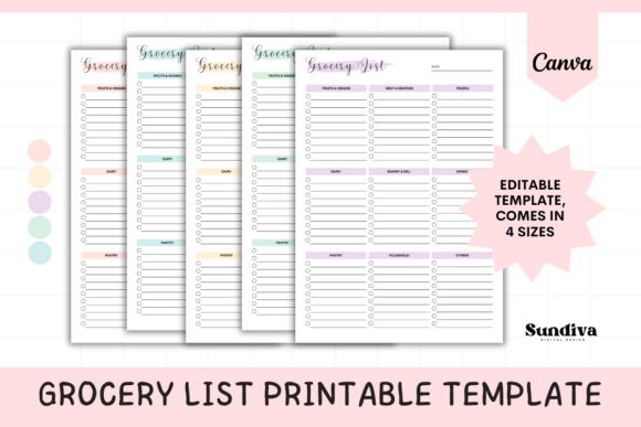 Grocery List Editable Template 2